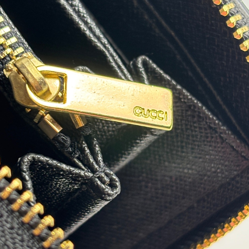 Gucci Zip Around Wallet Unisex OS Black GG Embossed Leather - Picture 11 of 11